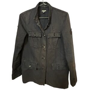 Ecote Military Patch Cargo Charcoal Utility Jacket Women’s S